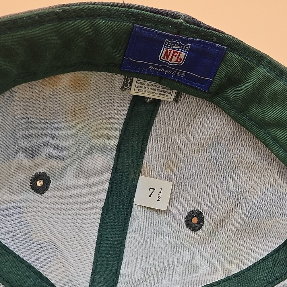 New York Jets Hat Cap Reebok Fitted Size 7 1/2 Camo Green NFL Football - Picture 8 of 8